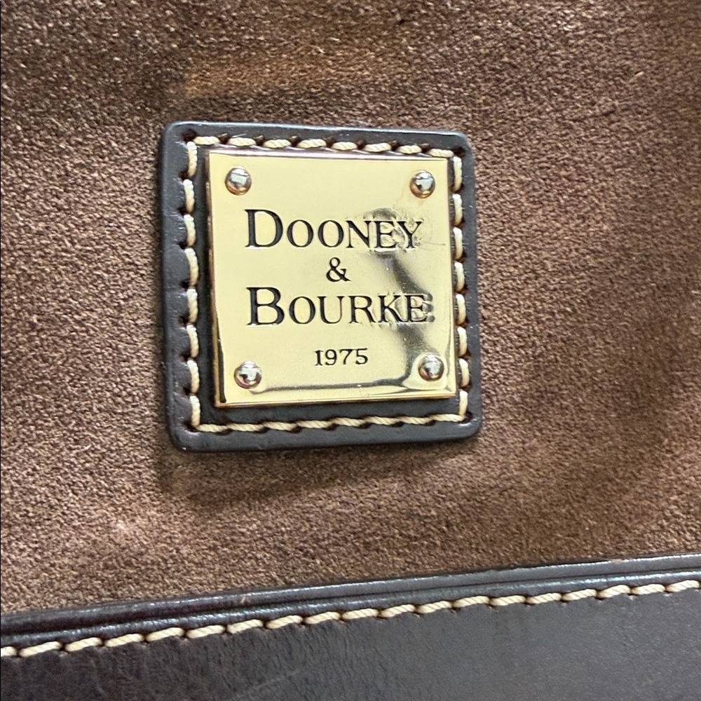 Dooney & Bourke Brown Suede Leather Dome Satchel Crossbody Bag Red Lining - Picture 8 of 12